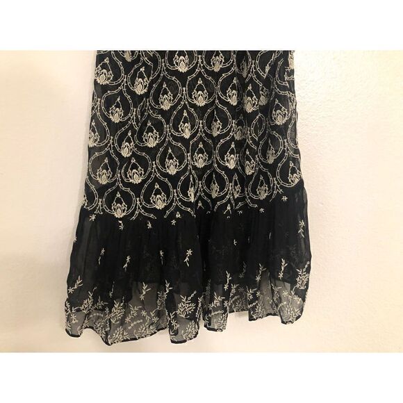 Brand New Anthropologie Sheer Embroidered Mini Lace Black & White Dress Small - Picture 11 of 14